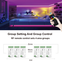 Pengontrol Lampu LED Strip Pintar WiFi MC10XW Tuya Alexa Google Home 2.4G Sinkronisasi Grup 4-Zona DC5-24V DIM CCT RGB RGBW Dimmer Lampu LED Strip