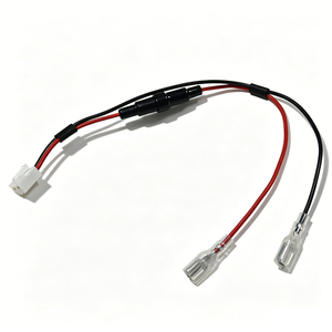 Rangkaian Kabel Fuse Holder 2 Pin Custom UL1007 18AWG dengan Konektor JST, Terminal Spade Piggyback, dan Kabel Daya Otomatis - Product Image 1