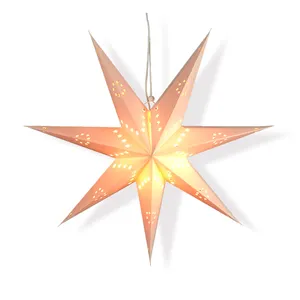 Grosir Gantung Pesta Indah Multi Pin Lampu Kertas Langit-langit Natal Kap Lampu Bintang Putih