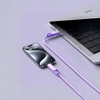 Câble de charge multi-prise USB C 4 en 1, câble USB-C en silicone, chargeur USB-C 60W et câble de données, câble USB-C pour ordinateur portable, iPad, iPhone
