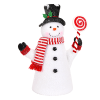 Bonhomme de neige en peluche noir mignon avec sucette pour la décoration de table de fête de Noël – Vente en gros