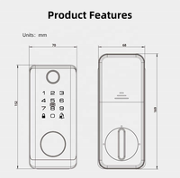 Harga pabrik desain baru kartu IC elektronik Kata sandi tombol deadbolt kunci pintu kait tunggal pintar