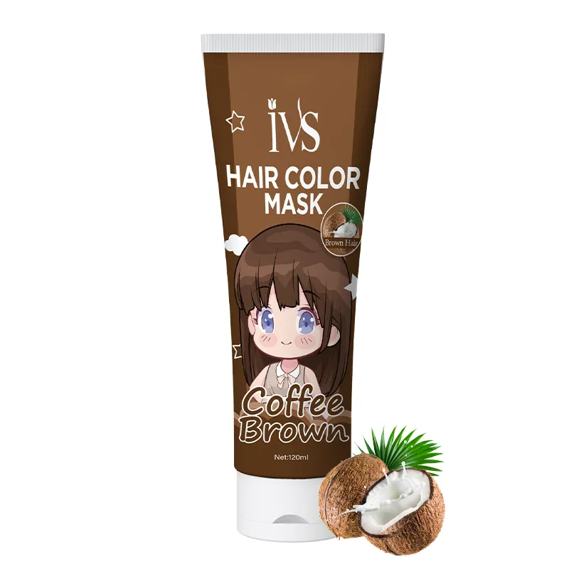 IVS OEM Services Customized Production Professional Coffee Brown Hair Color Mask