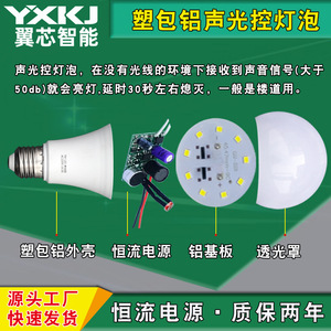 ไฟเซ็นเซอร์ LED 12W E27 ควบคุมเสียงและแสงในตัวสำหรับใช้ในบ้าน - Product Image 4