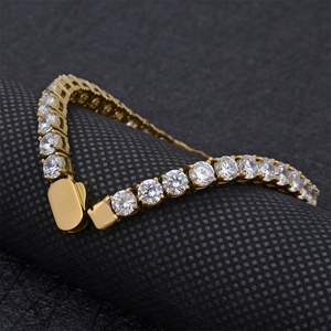 Pulsera de tenis de acero inoxidable 316L de 4 mm con circonita cúbica y moissanita, pulido espejo, impermeable, personalizada, a la moda, al por mayor - Product Image 4