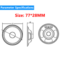 Haut-parleur magnétique multimédia OEM 77MM 77x28MM 4 Ohms 8W, unité sonore intégrée pour mégaphone et machine à histoires, personnalisable, conforme ROHS
