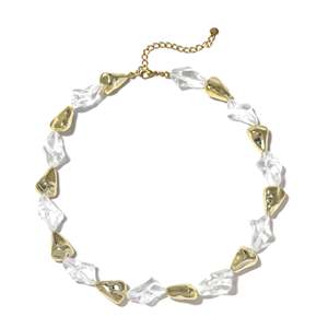 Crystal Necklace 316L Stainless Steel PVD <b>Gold</b> Plating Sustainable Resistant Jewelry for Women - Product Image 1