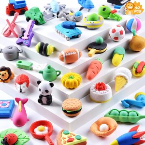 Soododo NER0008 60 pezzi prezzo di fabbrica Cute 3D Mini Fancy Puzzle gomme da cancellare per bambini - Product Image 3