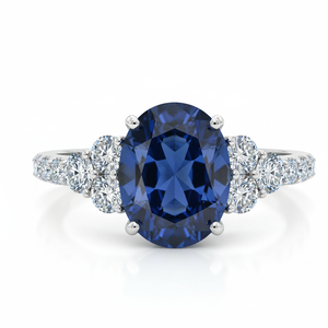 Bague de fiançailles et de mode personnalisée en or massif 10K/14K/18K, argentée, avec pierre de laboratoire CVD de qualité IGI VVS-VS, taille brillant classique, style cluster - Product Image 2