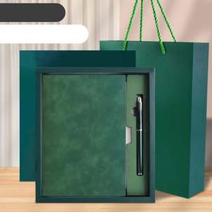 Customized Hardcover <b>Diary</b> <b>Notebook</b> and Pen Gift Set Soft Cover Pu Leather <b>Notebook</b> With Paper Box and Bag - Product Image 5