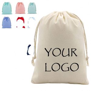 Custom Printed logo Wholesale Cheap Grocery Packaging <b>Small</b> Canvas Pouch Cotton <b>Drawstring</b> Linen Gift Pouch Promotional <b>Bag</b> - Product Image 1