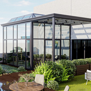 Invernaderos Personalizados de Estilo Chino, Gazebo para Exteriores, Impermeable, Invernadero de Aluminio con Marco de Vidrio para 4 Estaciones, para Solárium - Product Image 6