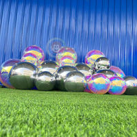 Grande boule disco gonflable miroir, boule disco arc-en-ciel, ensemble de boules miroir pour fête, boîte de nuit, événement de danse, décoration de scène, éclairage