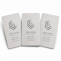 Cartes de visite miroir personnalisées en papier nacré mat avec vernis UV sélectif, logo en feuille d'argent, cartes de visite de marque de luxe avec logo en relief, qualité supérieure