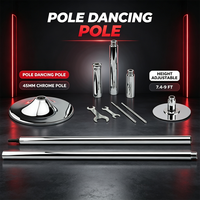 Barre de pole dance robuste de 45 mm avec mode statique, barre de pole dance réglable et amovible pour la remise en forme à domicile et la chambre