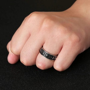 yunnique Star Moon Sun <b>Ring</b> <b>Titanium</b> Steel Unisex Bohemian Couple <b>Ring</b> Gift Fashion Jewelry - Product Image 4