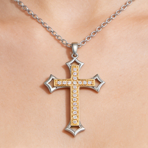 CUSTOM SILVER 10K/14K/18K GOLD PLATED LAB GROWN CVD DIAMOND CLASSIC ENGAGEMENT GIFT SWEATER <b>CHAIN</b> NECKLACE <b>CROSS</b> PENDANT VS - Product Image 4
