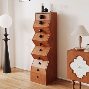 Buffet de style vintage en bois massif, commode polyvalente et artistique, meuble de salon - Product Image 5
