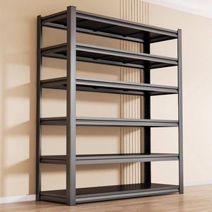 Scaffalatura a 6 Ripiani per Magazzino, Capacità 150 kg, Resistente, Antipolvere, Antiumidità, Nera, Montaggio a Incastro Senza Foratura - Product Image 5