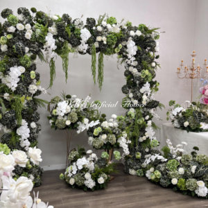 Arco <span class=keywords><strong>de</strong></span> Flores Cuadrado <span class=keywords><strong>de</strong></span> 8x8 pies con Decoración Floral Verde para Fiestas Temáticas <span class=keywords><strong>de</strong></span> <span class=keywords><strong>la</strong></span> <span class=keywords><strong>Selva</strong></span>, Estilo 2026, para Arreglos Florales - Product Image 3