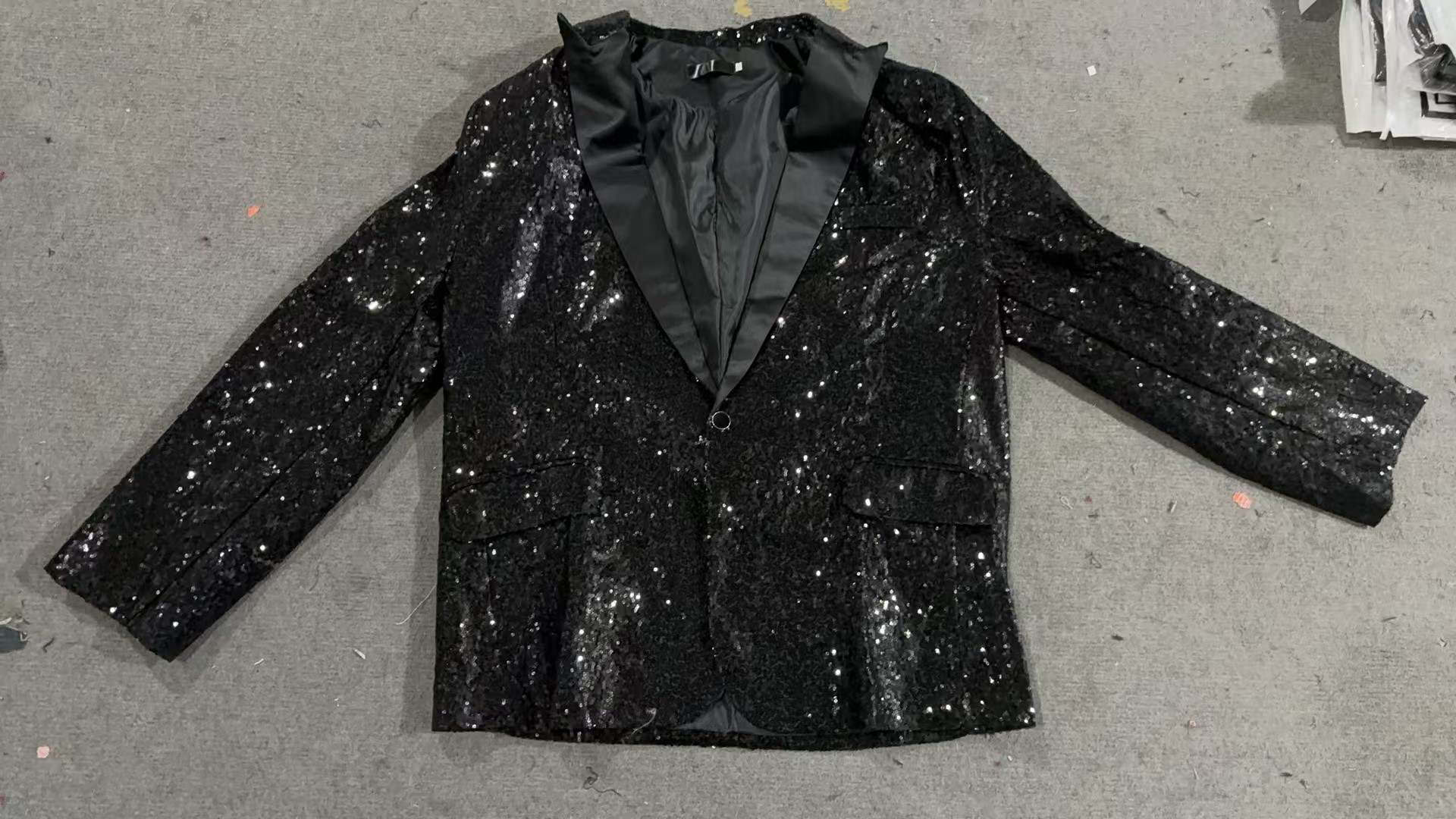 mens sequin jacket fancy dress Men Blue Colorful Sequins Nightclub Slim Fit Blazer Shiny Jacket Coat