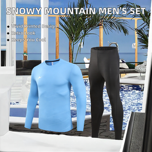 ชุดเสื้อรัดกล้ามเนื้อและกางเกงรัดรูปสำหรับผู้ชาย ระบายอากาศได้ดี เหมาะสำหรับออกกำลังกาย ยิม โยคะ MMA มวยปล้ำ ชุดกีฬา ชุดฝึกซ้อม - Product Image 2