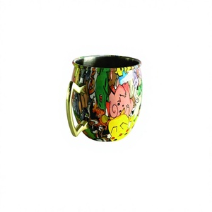 Verre à cocktail en acier inoxydable martelé mugs de Moscou mules bar et verre à vin Verre à vin avec motif imprimé autocollant - Product Image 1