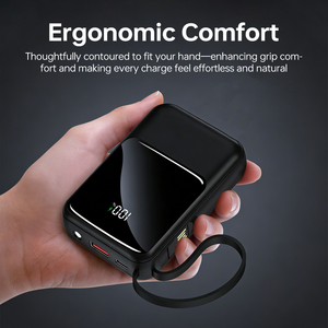 Chargeur <span class=keywords><strong>portable</strong></span> tout-en-un 10000mAh avec câbles intégrés, Powerbank mince pour appareils Android et iOS - Product Image 3