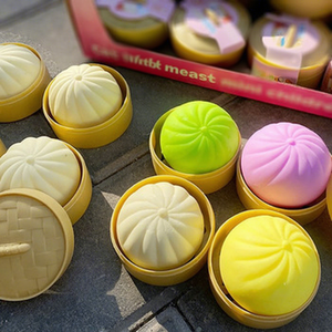 Jouet anti-stress amusant en forme de dumpling coloré, jouet sensoriel à presser pour soulager l'anxiété, jouet géant en forme de dumpling avec cuiseur <span class=keywords><strong>vapeur</strong></span> - Product Image 1