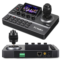 Controlador de Cámara PTZ FoMaKo NDI con Pantalla LCD de 3 Pulgadas, Teclado con Joystick 4D para Transmisiones en Vivo de Iglesias (Licencia NDI Incluida) KC606N