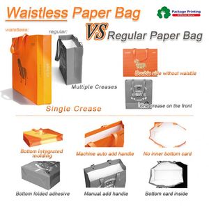 Sac cadeau en papier kraft écologique sans couture à la taille, avec poignées en corde, pour l'emballage de vente au détail en boutique - Product Image 3