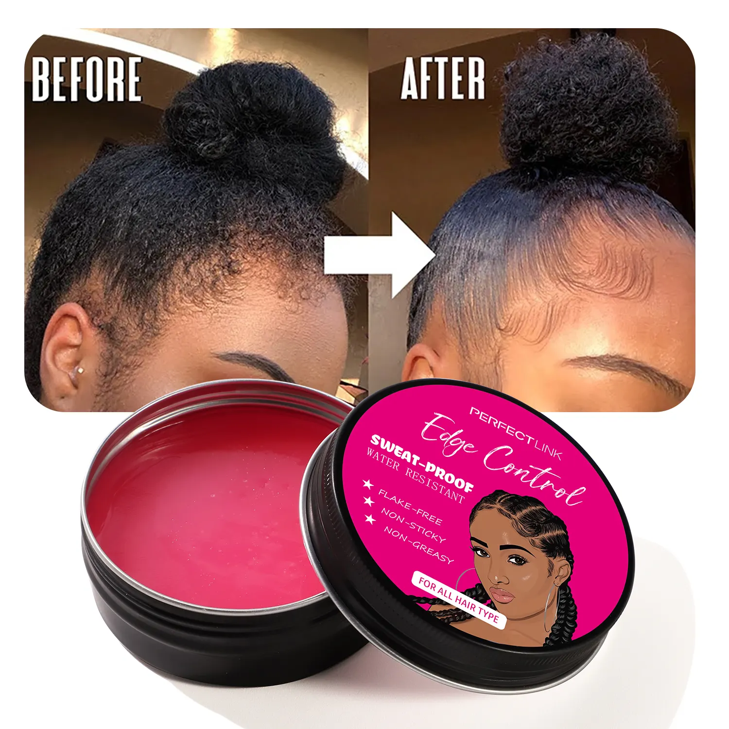 New arrivals hair wax braid gel Edge Control for African Hair Edge Control No Label strong hold Braiding Gel