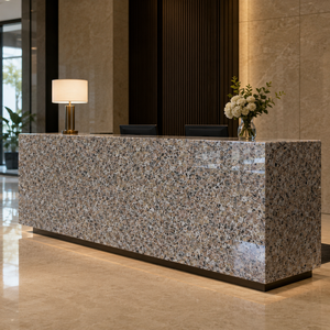 Plan de travail en granit poli G635V, comptoir en marbre artificiel beige brun noir moucheté, découpé sur mesure pour cuisine et hôtel - Product Image 3
