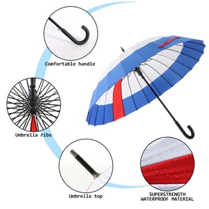 Durable Promotional Business Gifts Windproof Custom Manual Automatic <b>Umbrella</b> with Logo 24 Ribs Straight Metal Frame - Product Image 5
