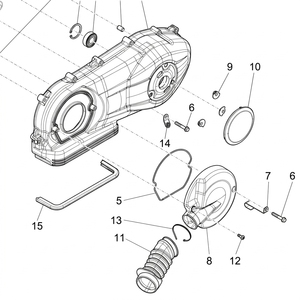 Tubo di Aspirazione per Coperchio CVT PIAGGIO <span class=keywords><strong>Vespa</strong></span> Primavera 125 <span class=keywords><strong>150</strong></span> 50 Sprint 50 125 <span class=keywords><strong>150</strong></span> IGET Sport ABS 1B000113 1B001009 - Product Image 5