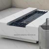 CRUISE Outdoor Commercial 1250-760-300mm Patio Fire Pit Table Autoportant et Bois/Gaz/Alcool Carburant pour Chauffe-Patio