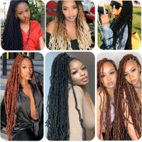 Estensioni per Capelli Dreadlocks Sintetici da 24 Pollici, Ciocche Singole Goddess Locs Nu Soft Faux Locs