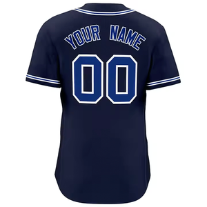 Jersey de béisbol de poliéster 100% personalizable, ropa deportiva transpirable con botones y conjuntos duraderos - Product Image 3