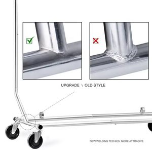 Load Capacity Commercial Grade <strong>Clothing</strong> Garment Racks <strong>Heavy</strong> <strong>Duty</strong> Sing <strong>Rail</strong> Adjustable Collapsible Rolling Clothes Rack on Wheels - Product Image 6