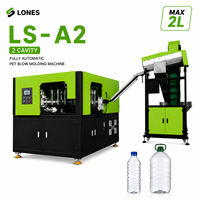 Machine à bouteilles PET LS-A2 à 2 cavités, machine de soufflage entièrement automatique, PLC Mitsubishi, capacité maximale de 2 L pour les bouteilles d'eau minérale et de boissons