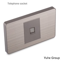 Prise murale universelle 20A/10A à 2 voies en acier inoxydable avec panneau tactile, durable et multifonctionnelle pour ordinateur et téléphone