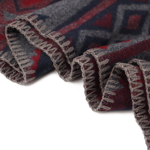 Hình chữ nhật mô hình hình học chiếc khăn Mens mùa đông màu xám trùm đầu thiết kế sang trọng nhà <span class=keywords><strong>s</strong></span>ản xuất - Product Image 2