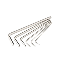 Clés Allen hexagonales en acier trempé sur mesure, forme en L, extrémités sphériques, galvanisées, 1,5 mm, 2 mm, 3 mm, 5 mm, 6 mm, 10 mm, 1/2 pouce