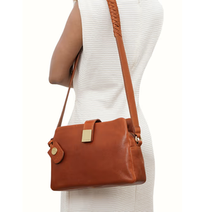Elegante bolso cruzado de cuero para mujer, 100% genuino, hecho a mano, elegante, duradero, ligero, perfecto para el trabajo de oficina - Product Image 4