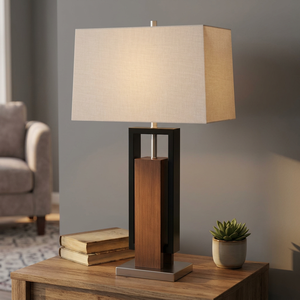 Lampadaire moderne en bois avec abat-jour Empire en papier blanc, base E26/E27, source lumineuse LED, câble AC, protection oculaire, blanc chaud 2700K, CRI 90 élevé - Product Image 4
