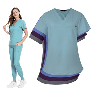 Seragam Perawat Jogger Spandex Elastis Tinggi 2025 Kedatangan Baru Rayon Kustom Bordir Personal Scrub Medis Perawatan Kesehatan - Product Image 1