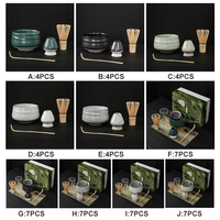 Ventes chaudes Ensemble de thé matcha classique écologique avec fouet en bambou Bol à matcha Cuillère en bambou Chawan en céramique