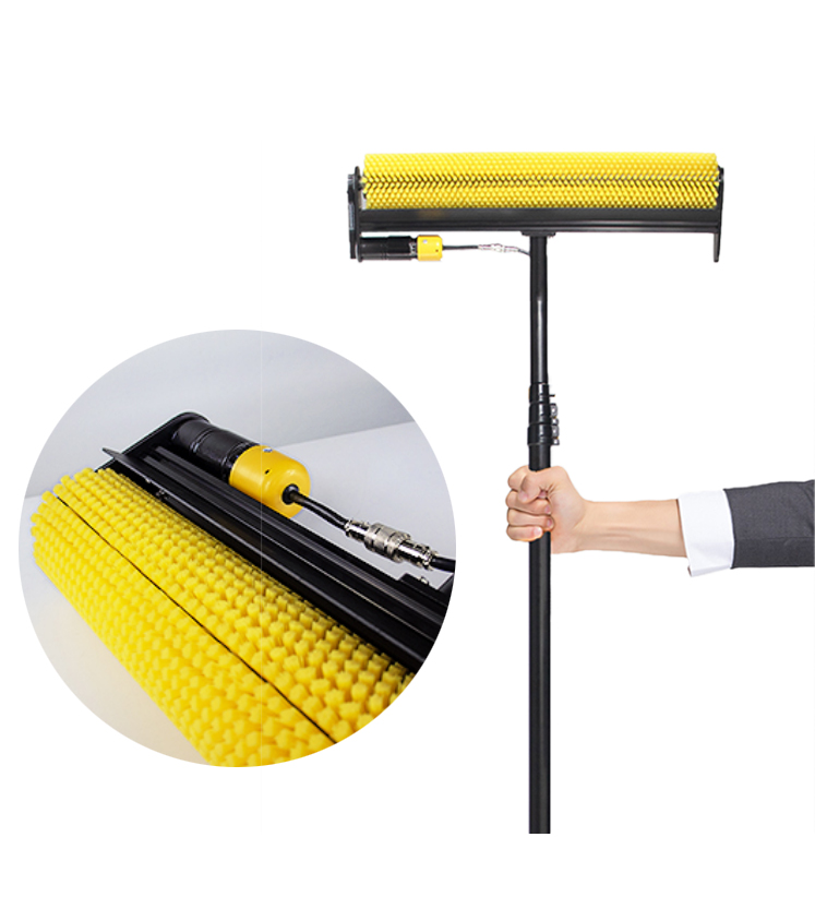 Telescopic Pole Roller Solar Panel Cleaning Brush For PV Panel Cleaning