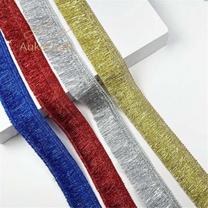 Passamaneria in tessuto con nappe e frange da 35 mm, accessori fai da te per cucito, per bordi di tende, abiti e costumi, colori <span class=keywords><strong>oro</strong></span>, argento, rosso, <span class=keywords><strong>blu</strong></span> - Product Image 1