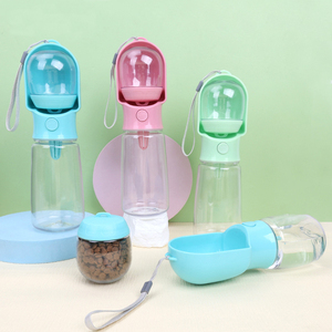 2 in 1 portatile pieghevole per animali domestici tazza di plastica in Silicone Eco Friendly viaggio cane bottiglia per bere con ciotola - Product Image 1